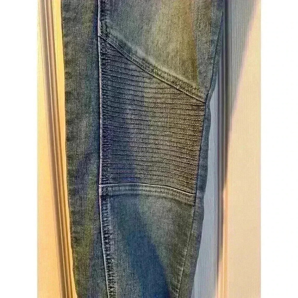 Candies Moto Skinny Jeans Size 11 Juniors Y2K Pink Moto Stripe Zip Ankle - Picture 2 of 8